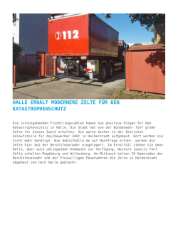 Halle erh&auml;lt modernere Zelte f&uuml;r den