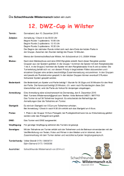 12. DWZ-Cup in Wilster - Schachfreunde Wilstermarsch