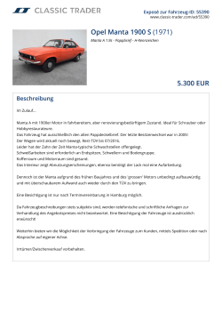 Opel Manta 1900 S (1971) 5.300 EUR