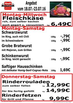 Wochenangebot - Metzgerei Knoll