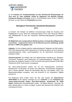 Biologisch-Technischen Assistentin/Assistenten - Justus