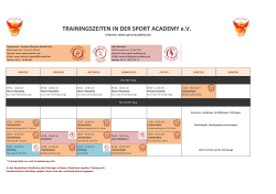 TRAININGSZEITEN IN DER SPORT ACADEMY eV