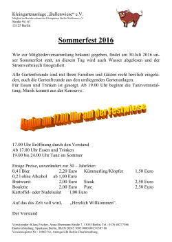 Sommerfest 2016 - Bullenwiese eV