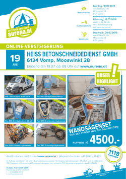 Flyer Betonschneider - Aurena Auktionen GmbH