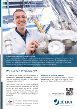 Forschungszentrum Jülich GmbH Promovierte als