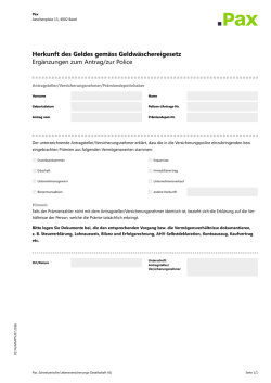 Herkunft des Geldes gem&auml;ss Geldw&auml;schereigesetz