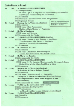 Gottesdienstordnung