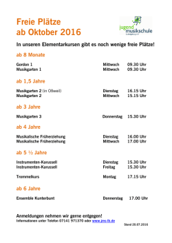 diesen Kursen - Jugendmusikschule Ludwigsburg