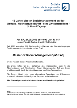 Sozialmanagement - Ostfalia Hochschule für angewandte