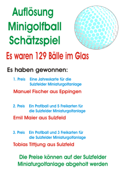 Minigolfball Schätzspiel Auflösung