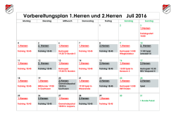 Vorbereitungsplan 1.Herren und 2.Herren Juli 2016 - FT Gro&szlig;