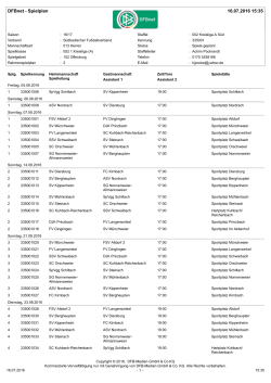 Spielplan Kreisliga A Süd 2016/2017