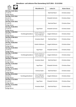 Messdiener- und Lektoren-Plan Dannenberg 16.07.2016