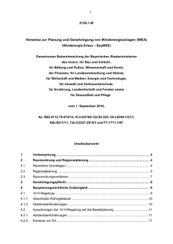 Hinweise zur Planung und Genehmigung von Windenergieanlagen