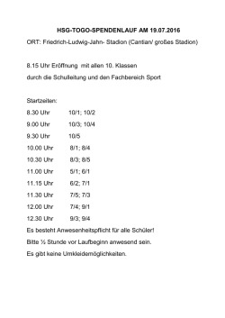 HSG-TOGO-SPENDENLAUF AM 19.07.2016 ORT: Friedrich