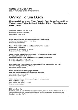 SWR2 Forum Buch vom 30.11.2014