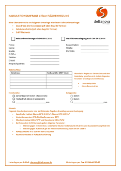 KALKULATIONSANFRAGE d-floor FLÄCHENHEIZUNG