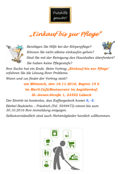 Einkauf bis zur Pflege - SOVD Kreisverband L&uuml;beck