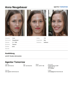 Anna Neugebauer - Agentur Tomorrow