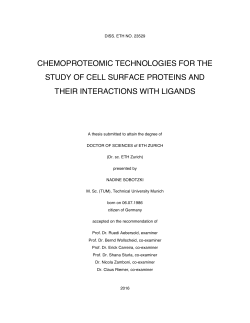 chemoproteomic technologies for the study of - ETH E