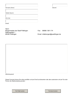 Herrn Bürgermeister der Stadt Püttlingen Fax: 06898 / 691