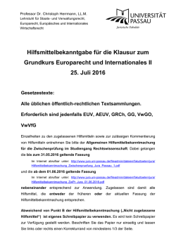 Hilfsmittelbekanntmachung