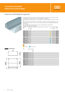 Technisches Datenblatt Kabelrinnen