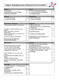 Einkaufsliste 1b 2016 / 17