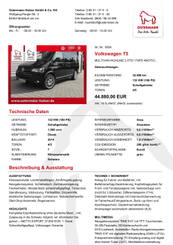 Volkswagen T5 59.999,00 EUR Technische Daten