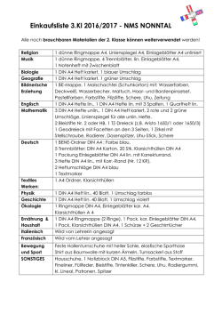 Einkaufsliste 3b 2016 / 17
