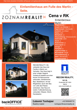 Cena v RK - Immobilien der Slowakei