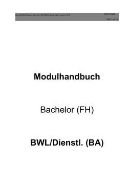 Modulhandbuch Bachelor (FH) BWL/Dienstl. (BA)