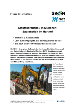 SWM und M-net: Glasfaserausbau in München