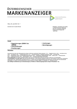 Registrierungen - Das Österreichische Patentamt