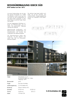 wohnüberbauung gseck süd - S+M Architekten AG Zürich