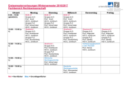 Erstsemestervorlesungen Wintersemester 2016/2017 Fachbereich