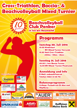 Cross-Triathlon, Beachvolleyball- und Boccia-Turnier