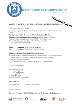 PERS&Ouml;NLICH !!! - Bayerischer Facharztverband