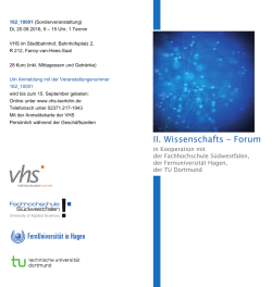 II. Wissenschafts &ndash; Forum