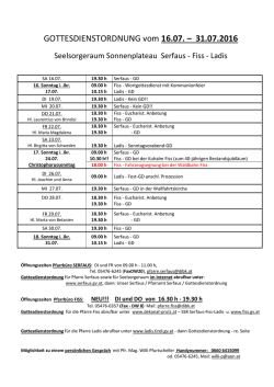 Gottesdienstordnung Seelsorgeraum