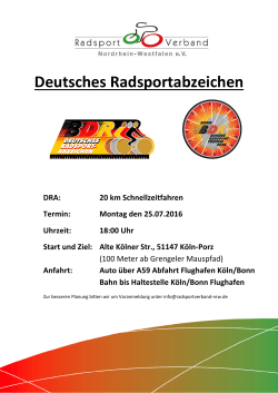 Plakat DRA Bonn - Radsportverband NRW