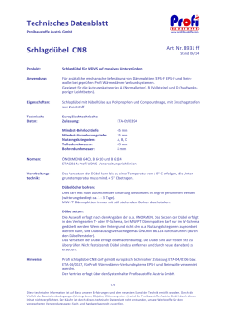 Technisches Datenblatt Schlagdübel CN8