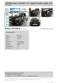 Preis: 19.320 € MwSt. ausweisbar - Autohaus Giese