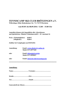 Infos und Anmeldung  - Ski