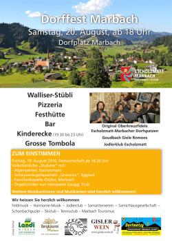 Flyer Dorffest - Marbach Tourismus