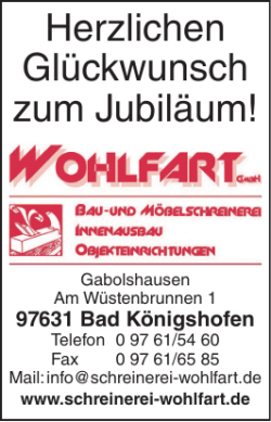 Herzlichen Gl&uuml;ckwunsch zum Jubil&auml;um!