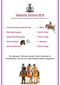 Geplante Termine 2016 - Reit- und Fahrverein Gerhard von