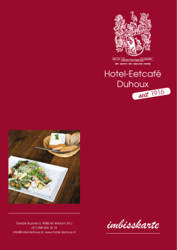imbisskarte - Hotel Duhoux