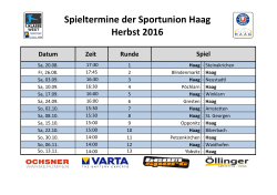 Meisterschaftstermine Herbst 2016 - Haag