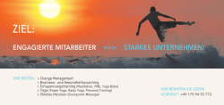 ENGAGIERTE MITARBEITER >>> STARKES UNTERNEHMEN!